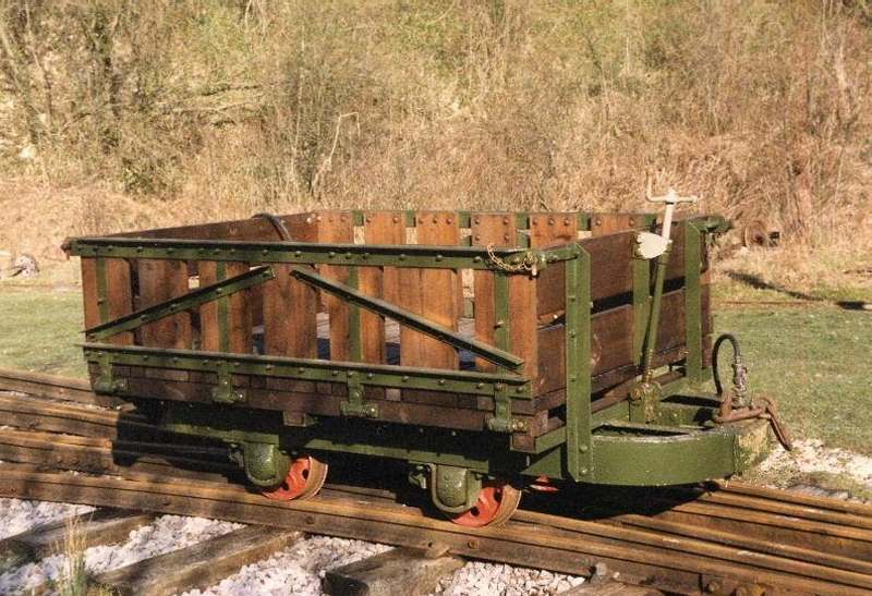fauldwagons8.jpg - One of them was quickly restored and fitted with airbrake hoses for use in the passenger train. Passengers with buggies and push-chairs are encouraged to put them in the wagon but of course, they must take the contents on the train with them!